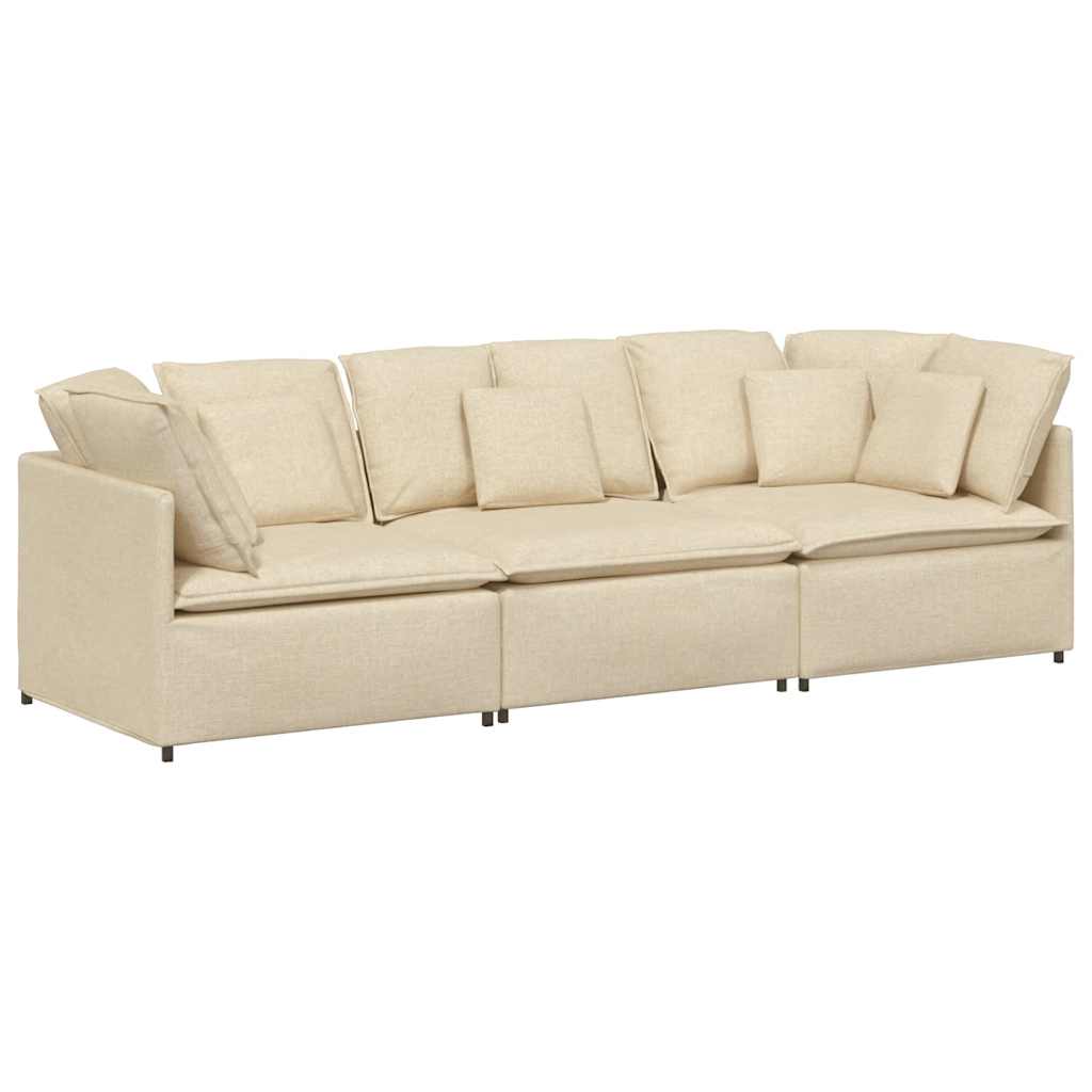 vidaXL Canapea modulară cu perne, crem, textil