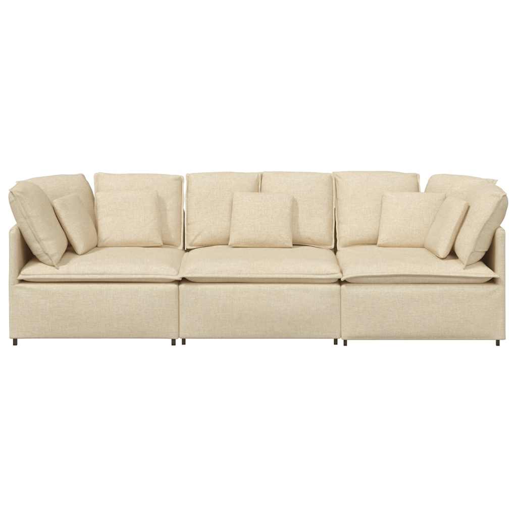 vidaXL Canapea modulară cu perne, crem, textil