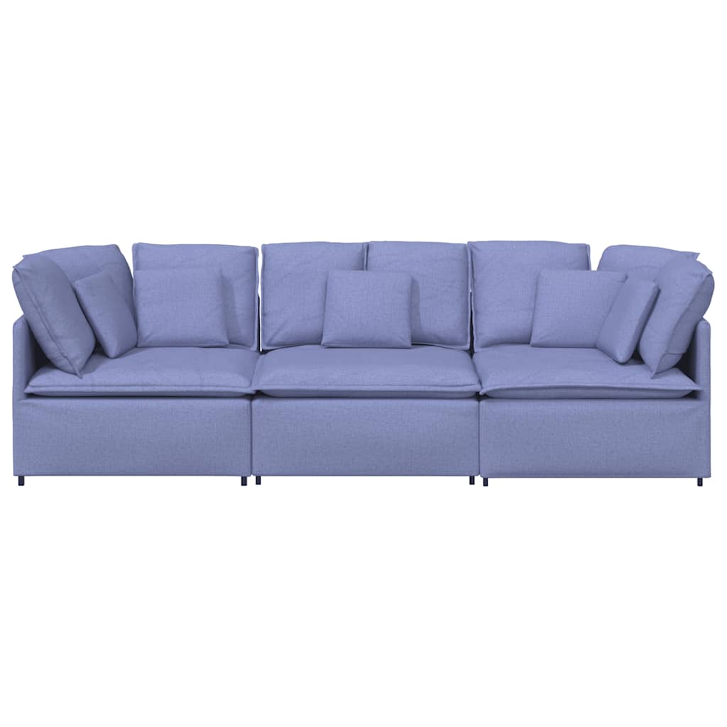vidaXL Canapea modulară cu perne, albastru jeans, textil