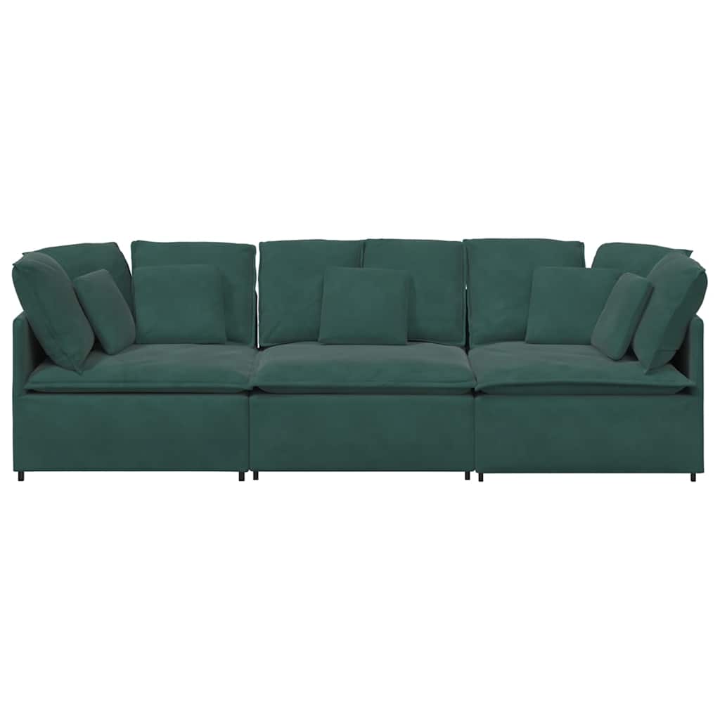 vidaXL Canapea modulară cu perne, verde închis, catifea vidaXL Canapea modulară cu perne, verde închis, catifea