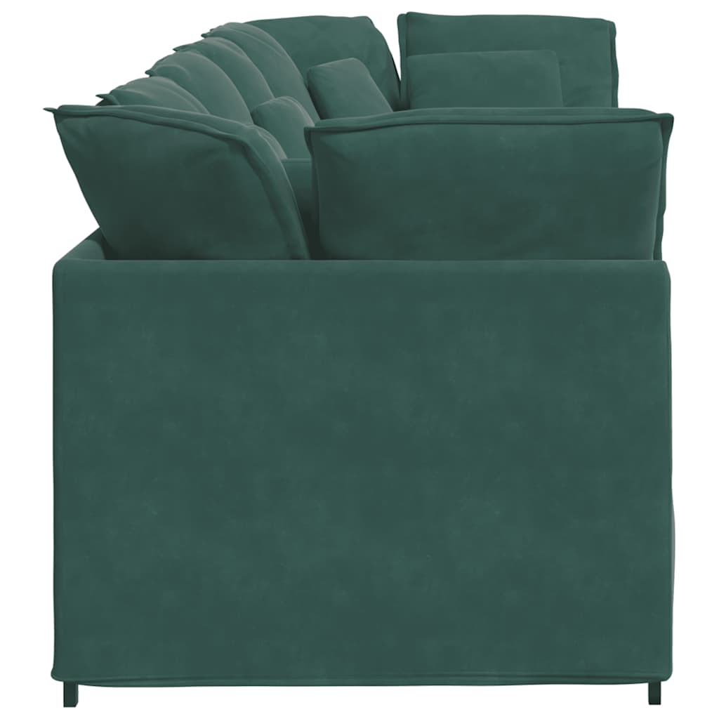 vidaXL Canapea modulară cu perne, verde închis, catifea vidaXL Canapea modulară cu perne, verde închis, catifea