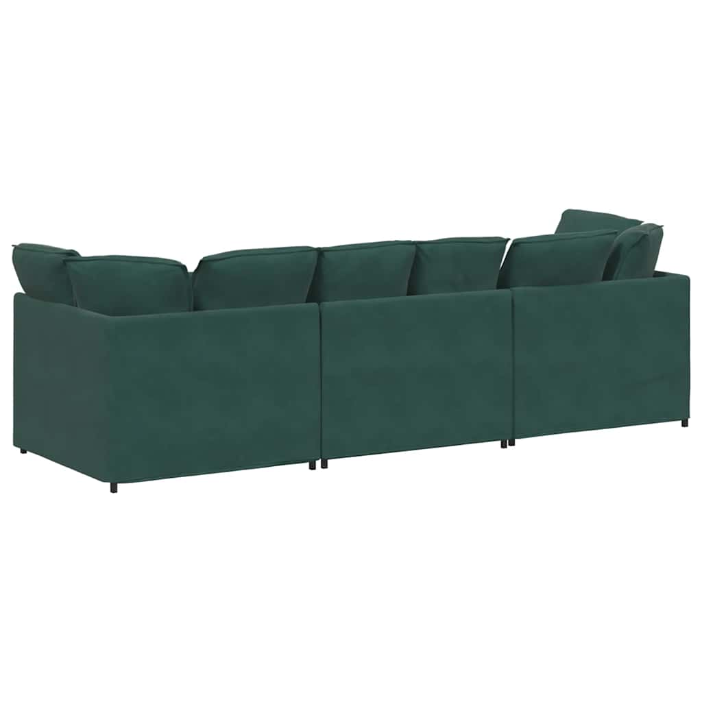 vidaXL Canapea modulară cu perne, verde închis, catifea vidaXL Canapea modulară cu perne, verde închis, catifea