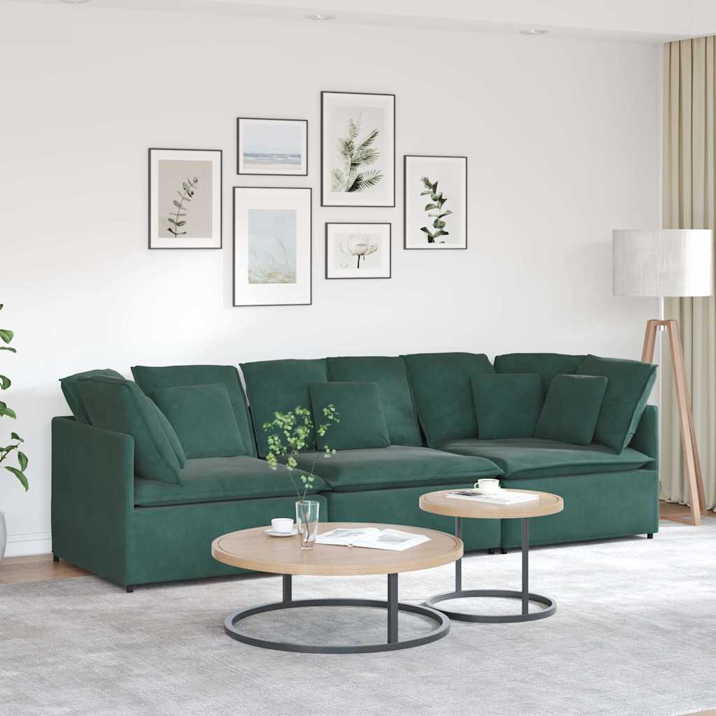 vidaXL Canapea modulară cu perne, verde închis, catifea vidaXL Canapea modulară cu perne, verde închis, catifea