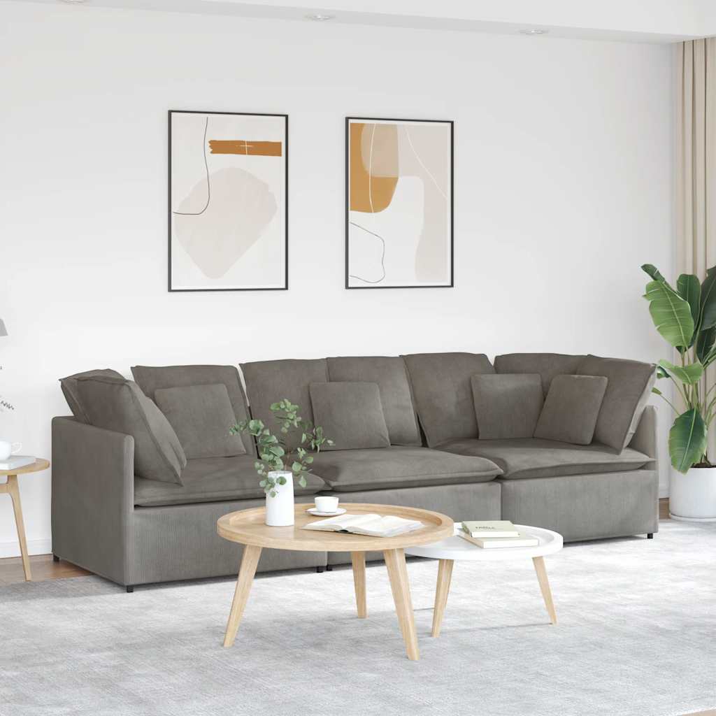 vidaXL Canapea modulară cu perne, gri deschis, țesătură velur vidaXL Canapea modulară cu perne, gri deschis, țesătură velur