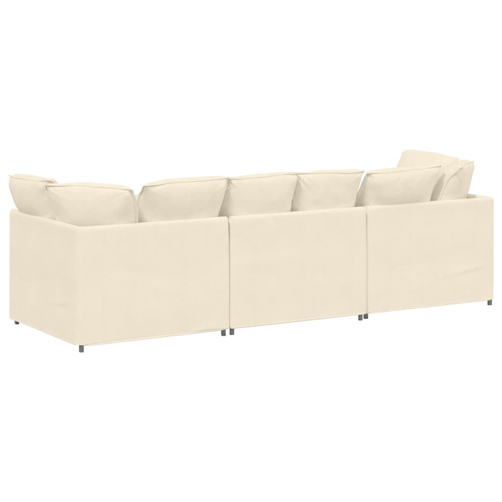 vidaXL Canapea modulară cu perne, crem, țesătură velur vidaXL Canapea modulară cu perne, crem, țesătură velur