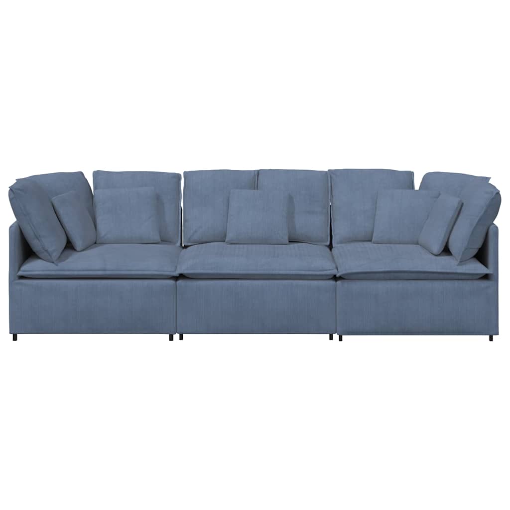 vidaXL Canapea modulară cu perne, albastru, țesătură velur vidaXL Canapea modulară cu perne, albastru, țesătură velur