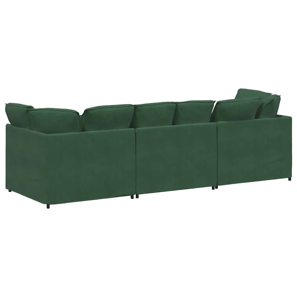 vidaXL Canapea modulară cu perne, verde închis, țesătură velur vidaXL Canapea modulară cu perne, verde închis, țesătură velur