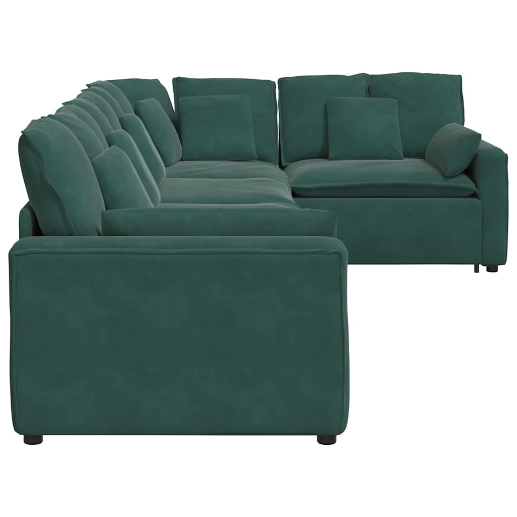vidaXL Canapea modulară cu perne, verde închis, catifea
