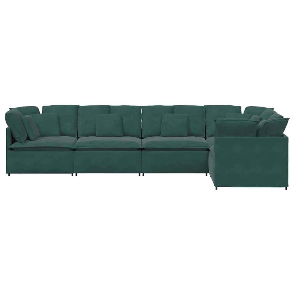 vidaXL Canapea modulară cu perne, verde închis, catifea vidaXL Canapea modulară cu perne, verde închis, catifea
