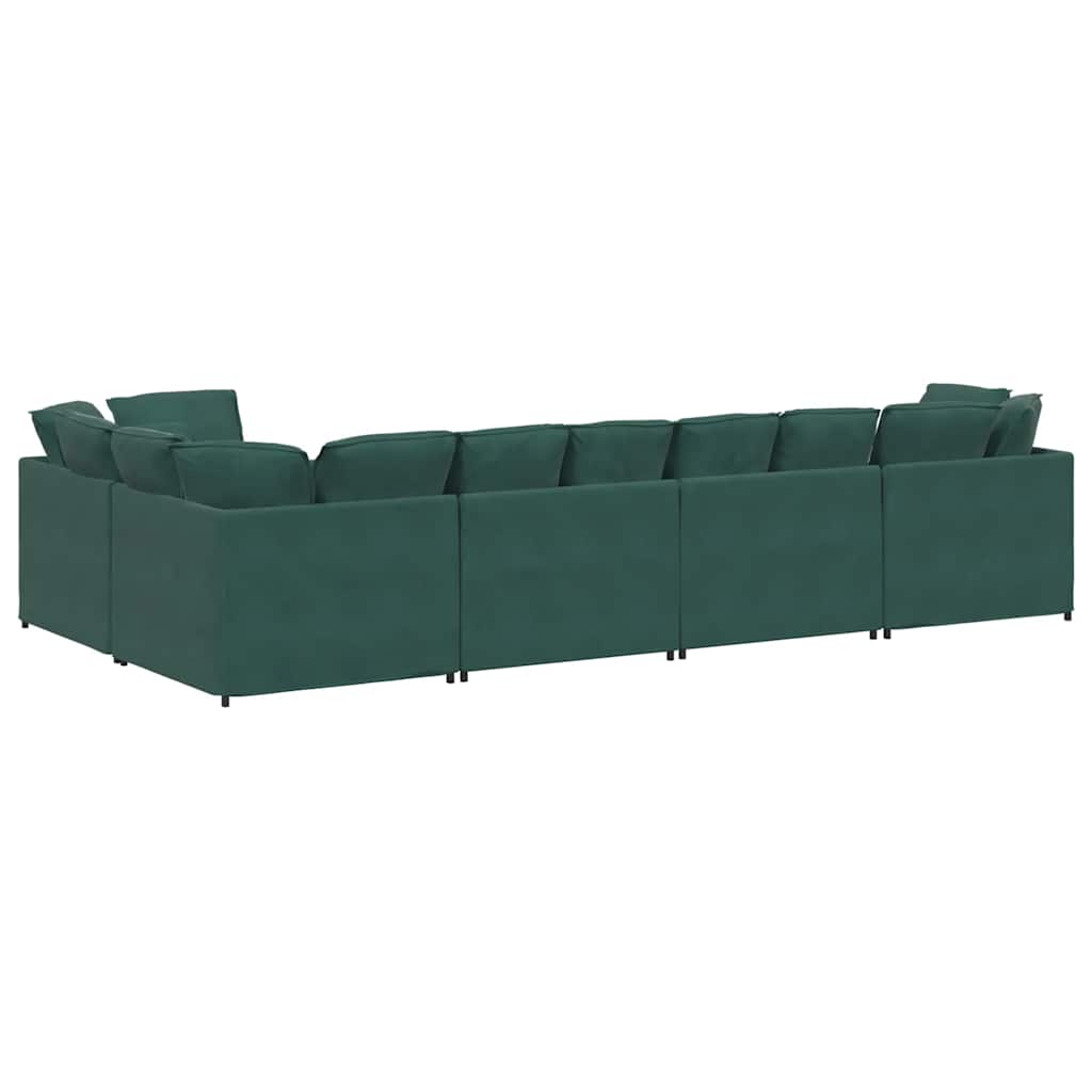 vidaXL Canapea modulară cu perne, verde închis, catifea vidaXL Canapea modulară cu perne, verde închis, catifea
