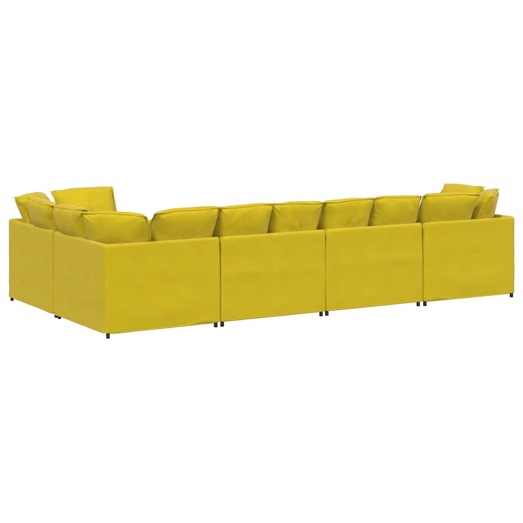 vidaXL Canapea modulară cu perne, galben, catifea vidaXL Canapea modulară cu perne, galben, catifea