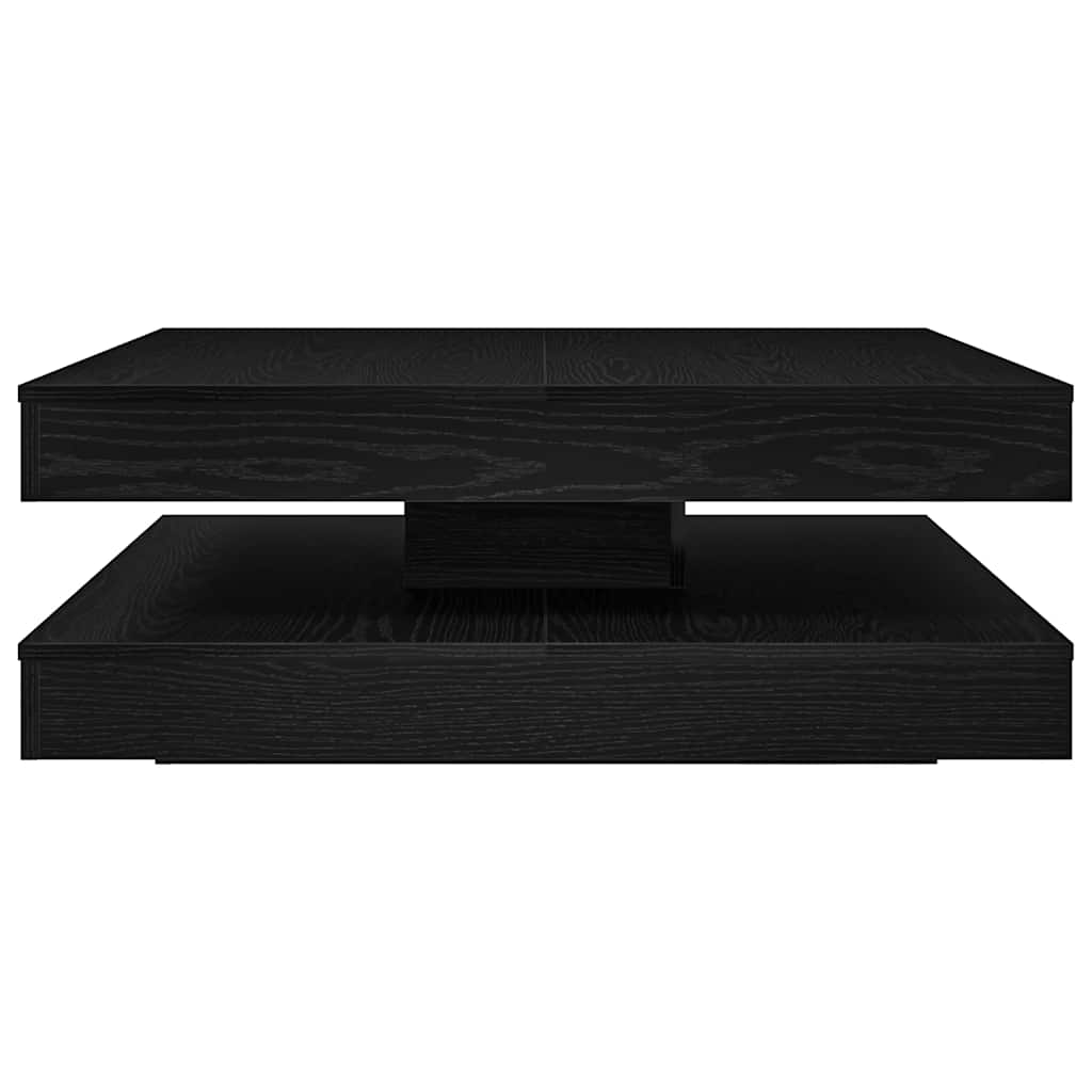 vidaXL Masuta de cafea rotativa 360 de grade stejar negru 90x90x34,5cm