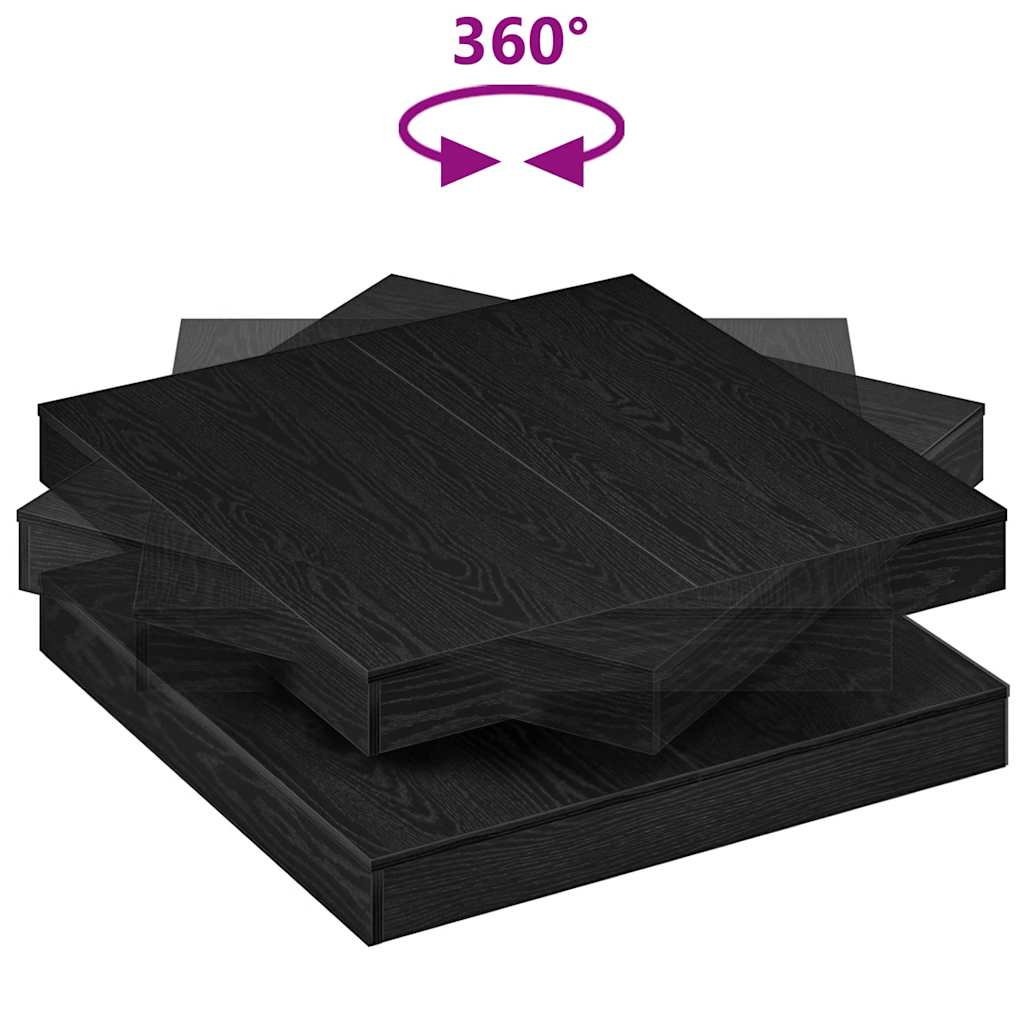 vidaXL Masuta de cafea rotativa 360 de grade stejar negru 90x90x34,5cm