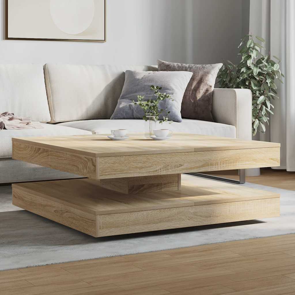 vidaXL Măsuță cafea rotativă 360 grade, stejar sonoma 90x90x34,5 cm vidaXL Măsuță cafea rotativă 360 grade, stejar sonoma 90x90x34,5 cm