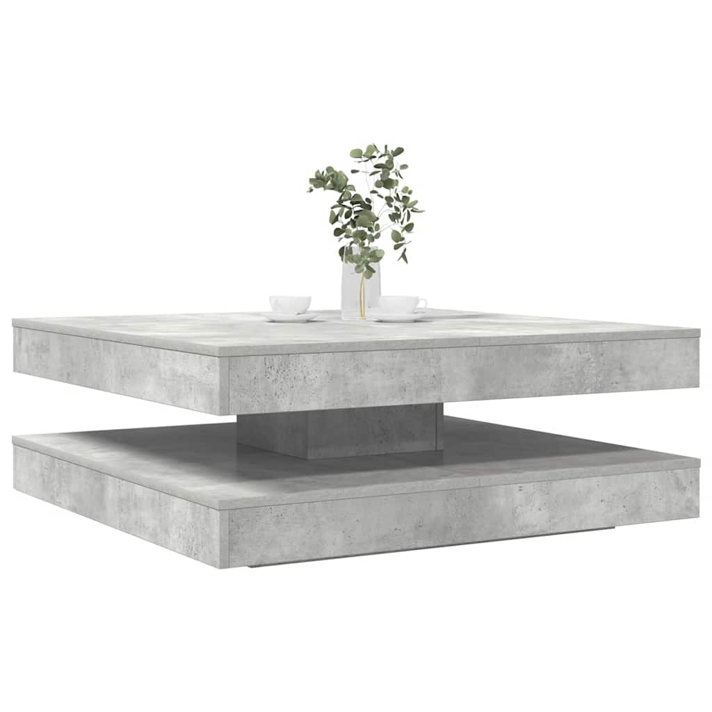 vidaXL Măsuță cafea rotativă 360 grade, gri beton 90x90x34,5 cm vidaXL Măsuță cafea rotativă 360 grade, gri beton 90x90x34,5 cm