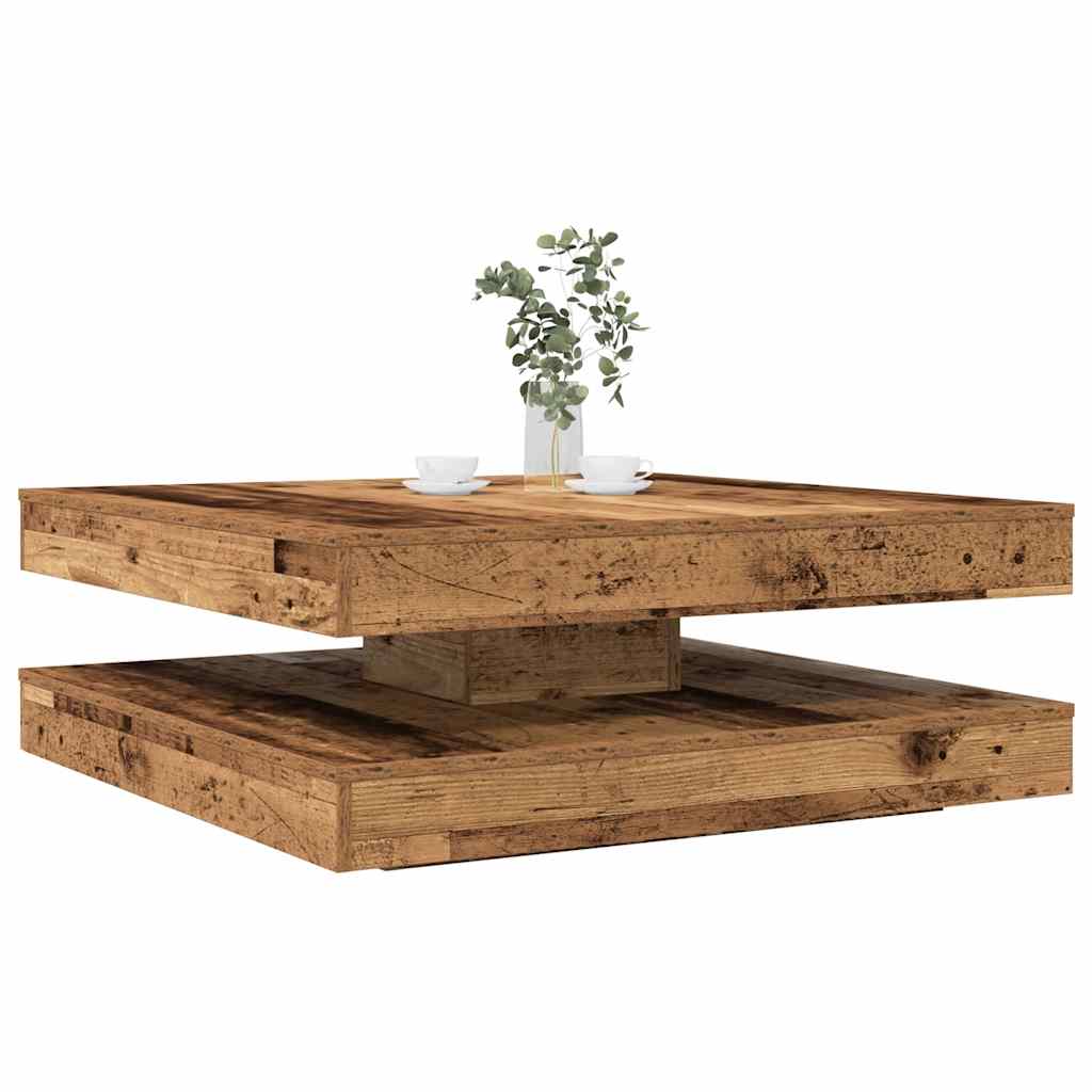 vidaXL Măsuță cafea rotativă 360 grade, lemn vechi 90x90x34,5 cm vidaXL Măsuță cafea rotativă 360 grade, lemn vechi 90x90x34,5 cm
