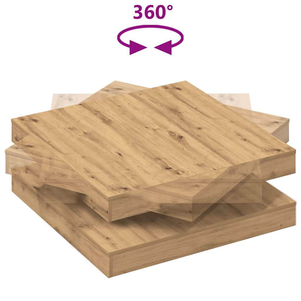 vidaXL Măsuță cafea rotativă 360 grade, stejar artizanal 90x90x34,5 cm vidaXL Măsuță cafea rotativă 360 grade, stejar artizanal 90x90x34,5 cm