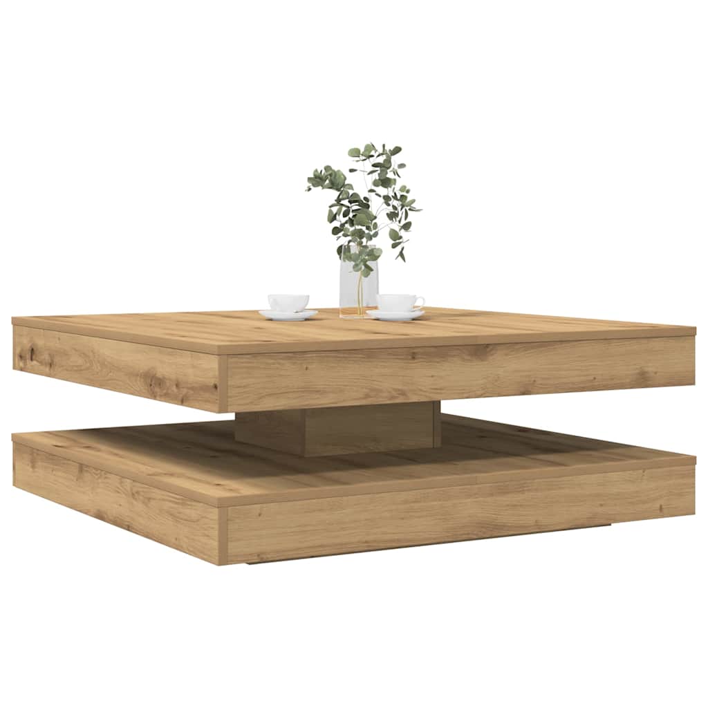 vidaXL Măsuță cafea rotativă 360 grade, stejar artizanal 90x90x34,5 cm vidaXL Măsuță cafea rotativă 360 grade, stejar artizanal 90x90x34,5 cm