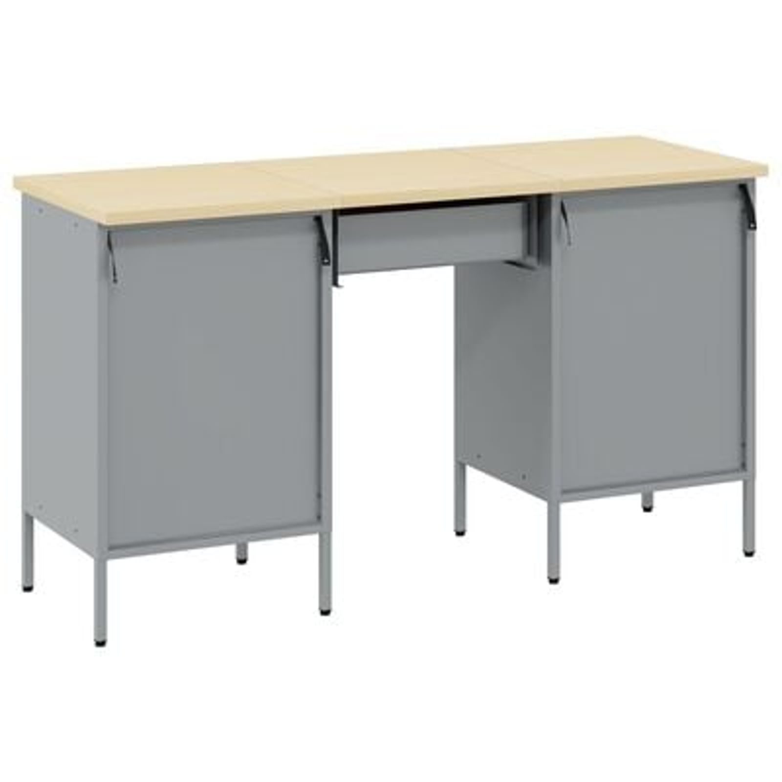 vidaXL Set dulap de lucru cu masă, 3 piese, negru, lemn și oțel vidaXL Set dulap de lucru cu masă, 3 piese, negru, lemn și oțel