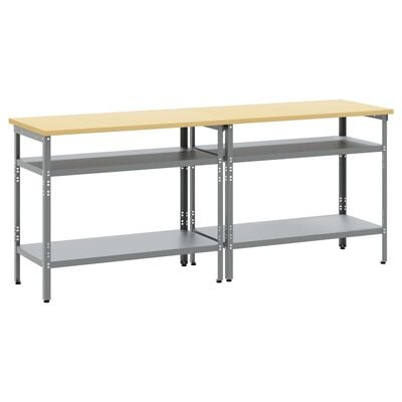 vidaXL Set banc de lucru, 2 piese, gri, oțel vidaXL Set banc de lucru, 2 piese, gri, oțel