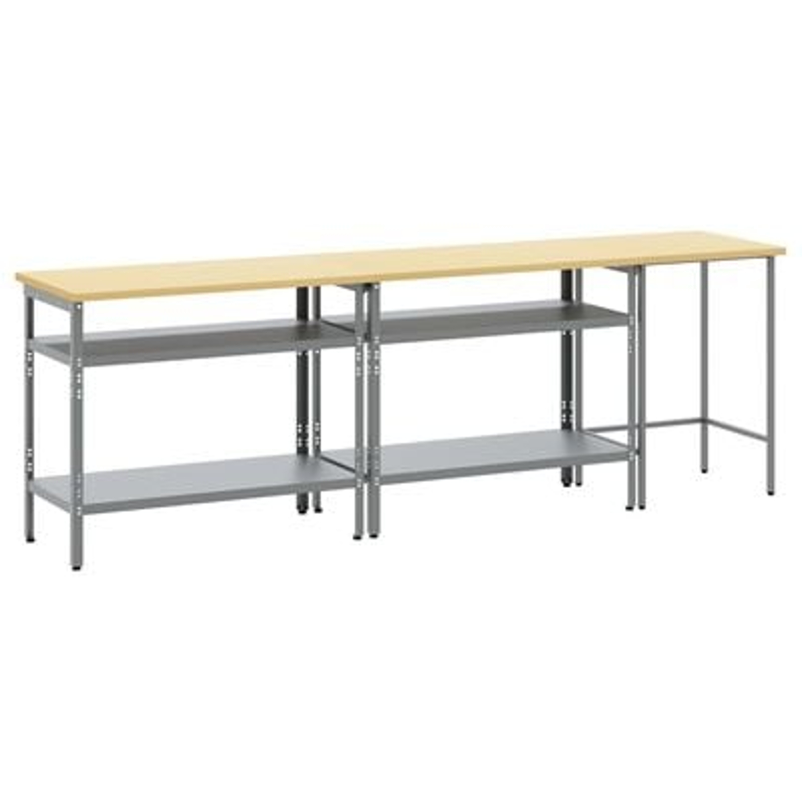 Set banc de lucru 3 piese vidaXL Gri Oțel Set banc de lucru 3 piese vidaXL Gri Oțel