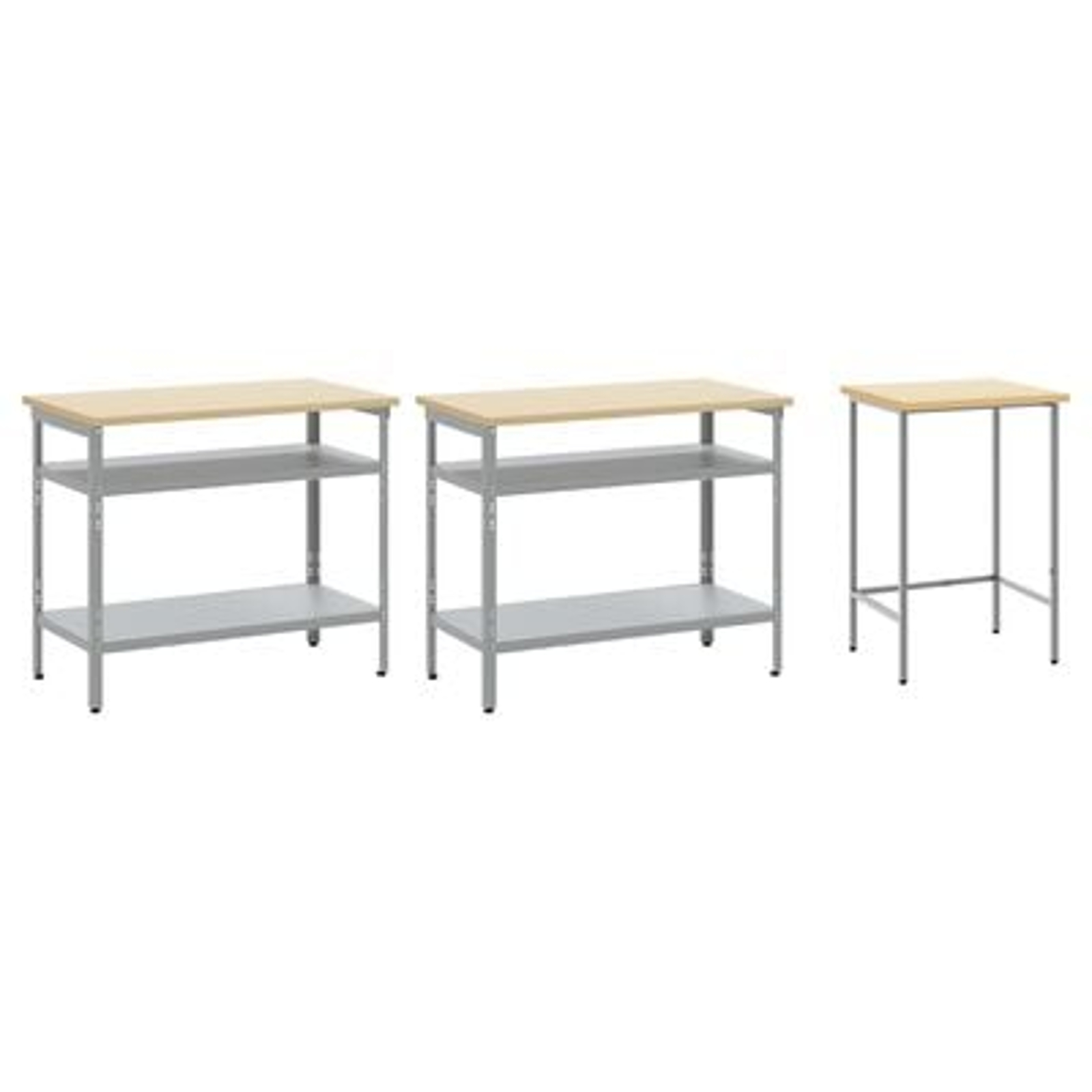 Set banc de lucru 3 piese vidaXL Gri Oțel Set banc de lucru 3 piese vidaXL Gri Oțel