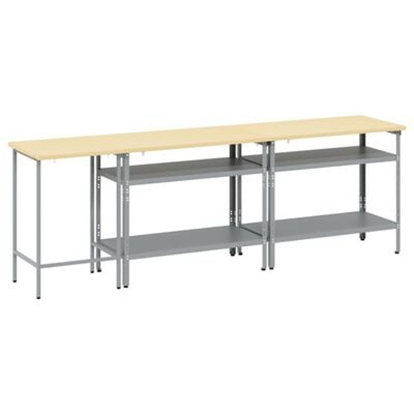 Set banc de lucru 3 piese vidaXL Gri Oțel Set banc de lucru 3 piese vidaXL Gri Oțel