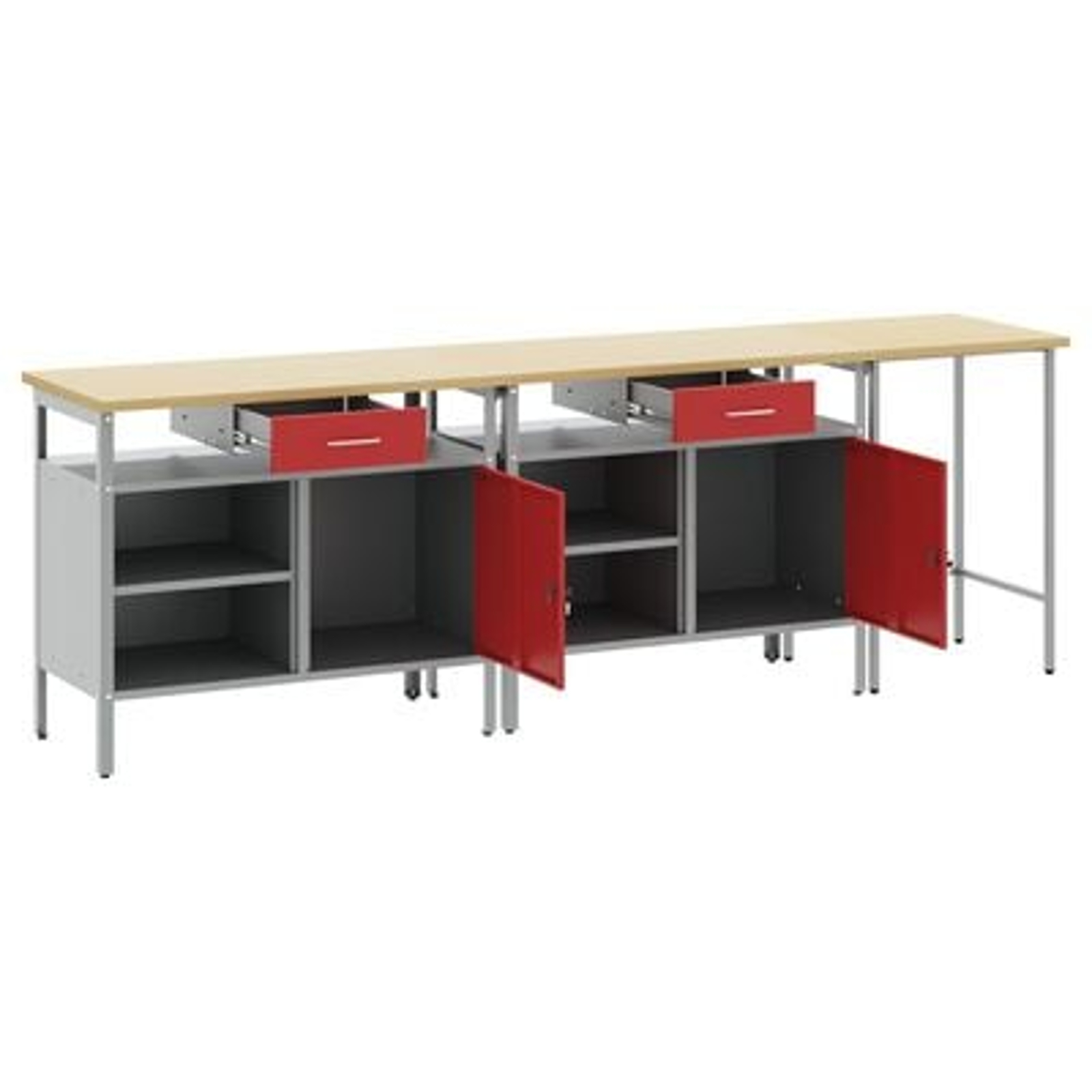 vidaXL Set banc de lucru, 3 piese, negru, oțel vidaXL Set banc de lucru, 3 piese, negru, oțel