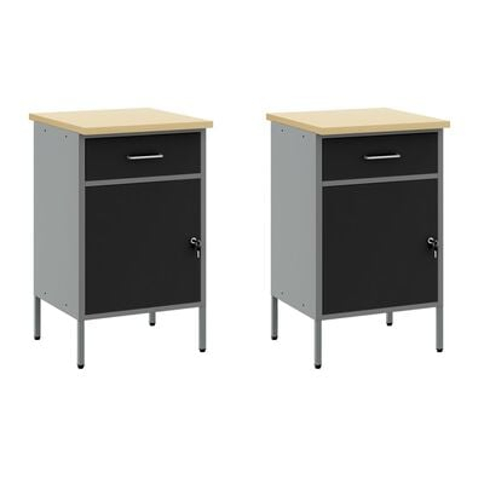 vidaXL Set Banc de Lucru de 8 Piese Gri din Oțel