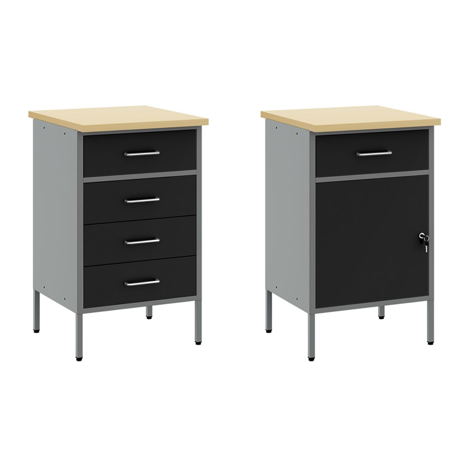 vidaXL Set de banc de lucru 5 piese din oțel negru