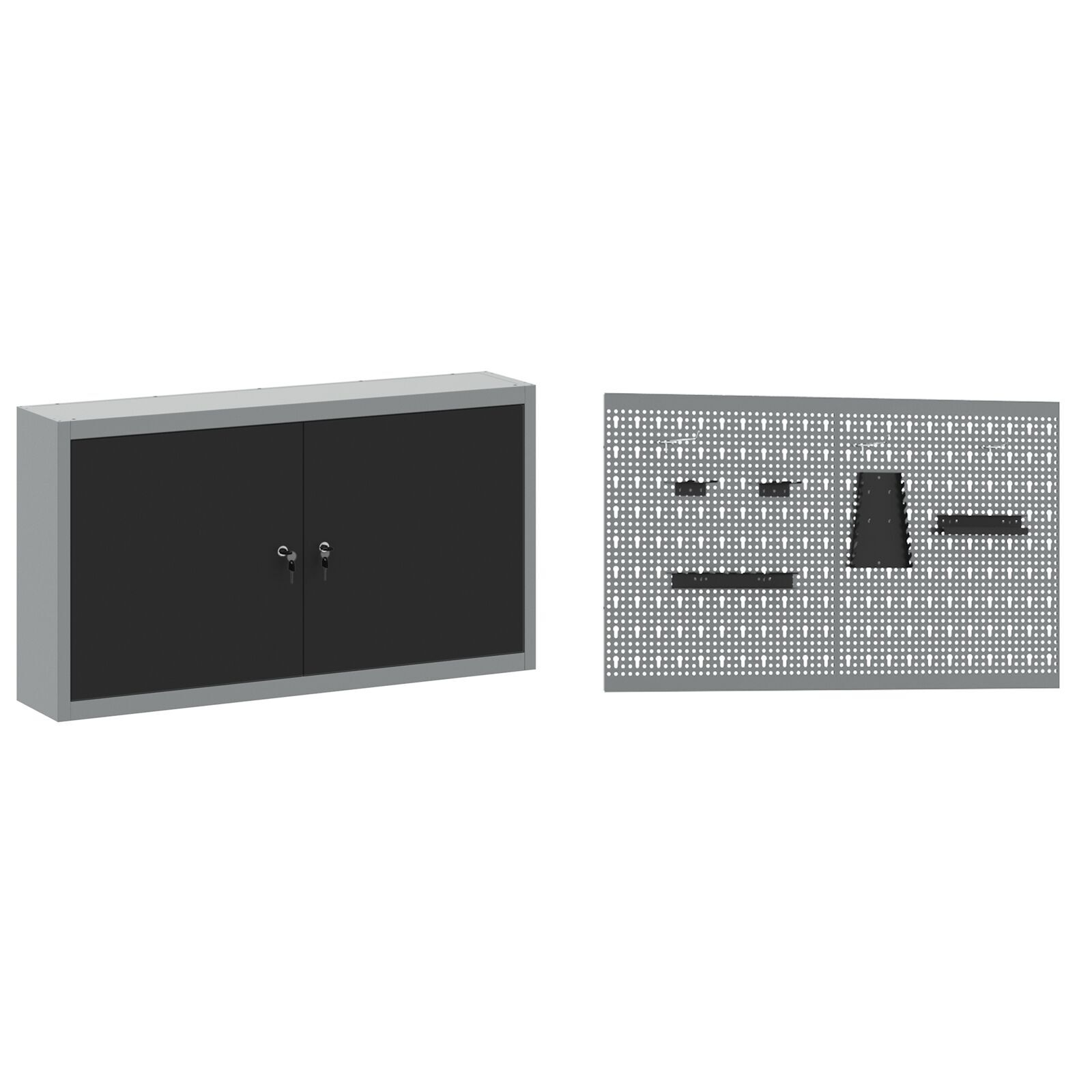 vidaXL Set de banc de lucru 5 piese din oțel negru