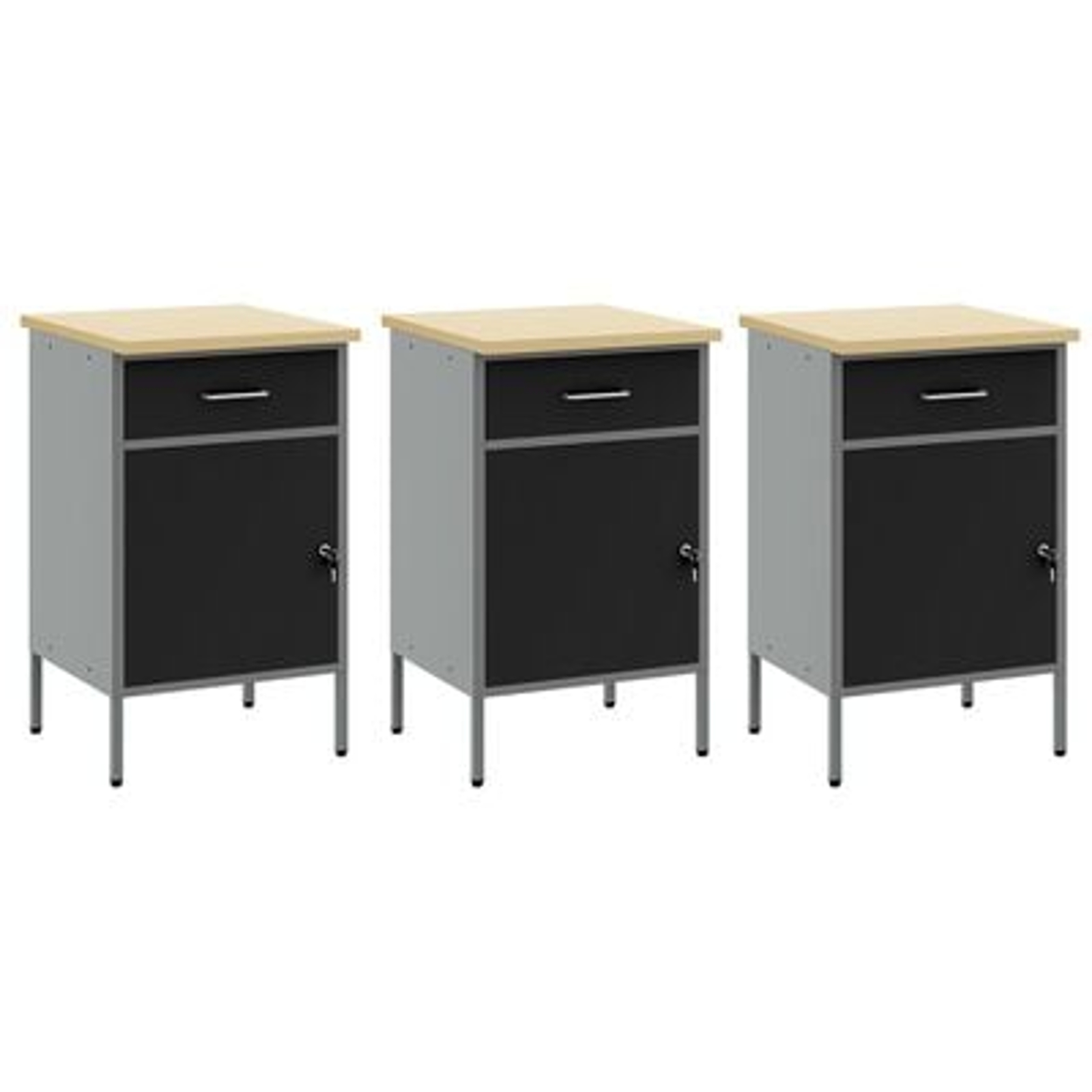 vidaXL Set banc de lucru, 7 piese, negru, oțel vidaXL Set banc de lucru, 7 piese, negru, oțel