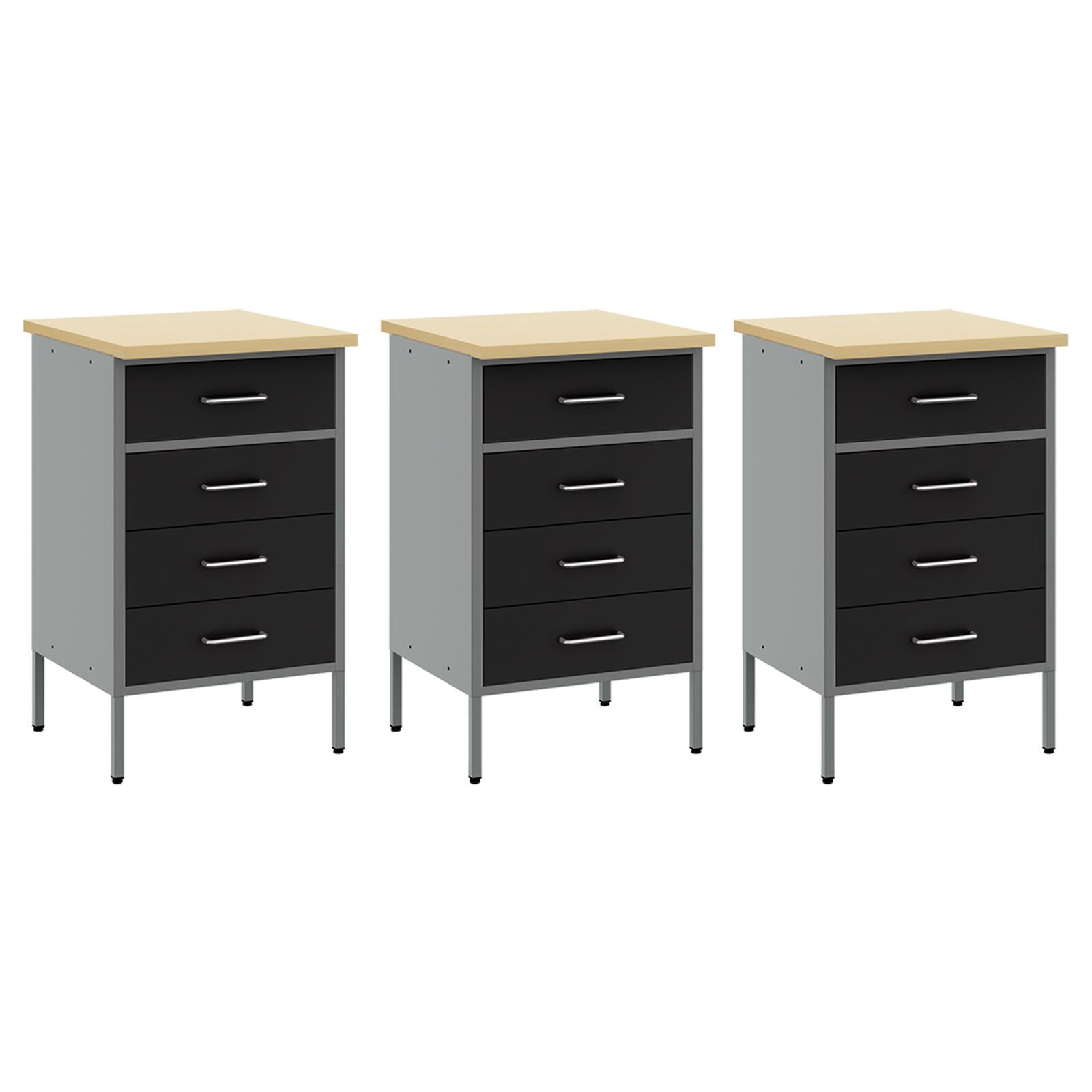 vidaXL Set banc de lucru, 8 piese, negru, oțel vidaXL Set banc de lucru, 8 piese, negru, oțel