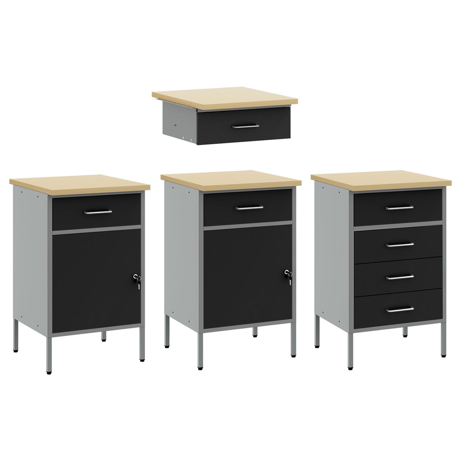 vidaXL Set banc de lucru, 10 piese, negru, oțel vidaXL Set banc de lucru, 10 piese, negru, oțel