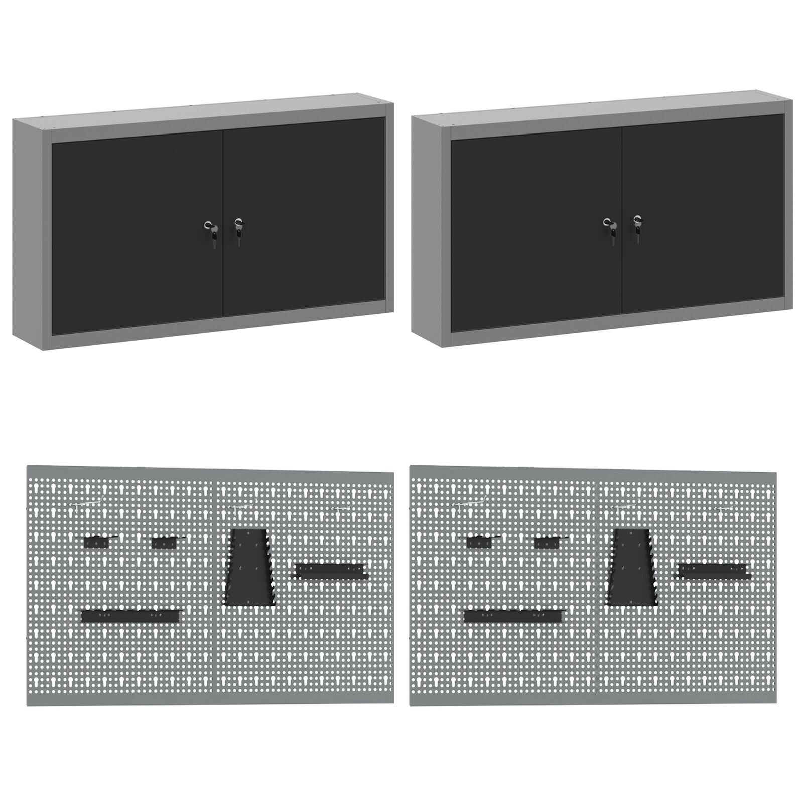 vidaXL Set banc de lucru, 10 piese, negru, oțel vidaXL Set banc de lucru, 10 piese, negru, oțel