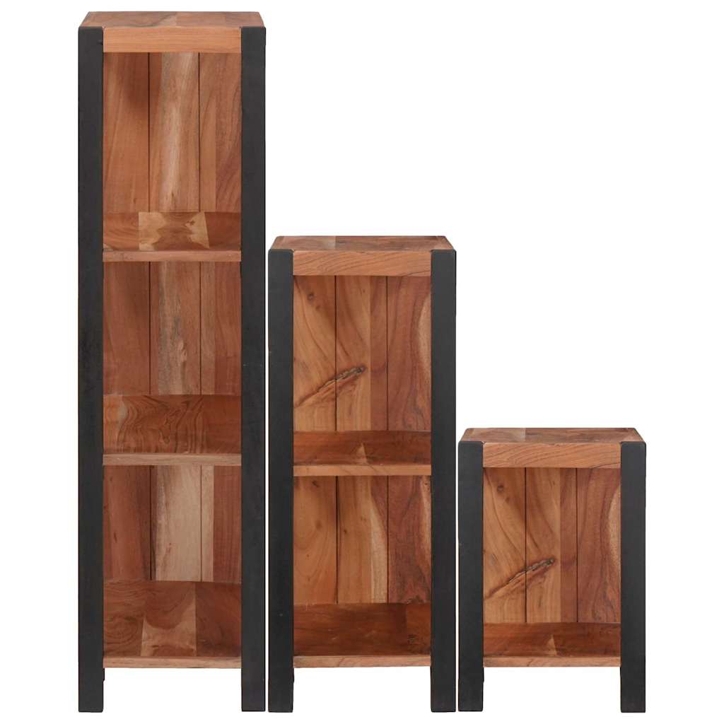 vidaXL Raft pentru cărți 3 pcs Maro 50 x 30 x 110 cm