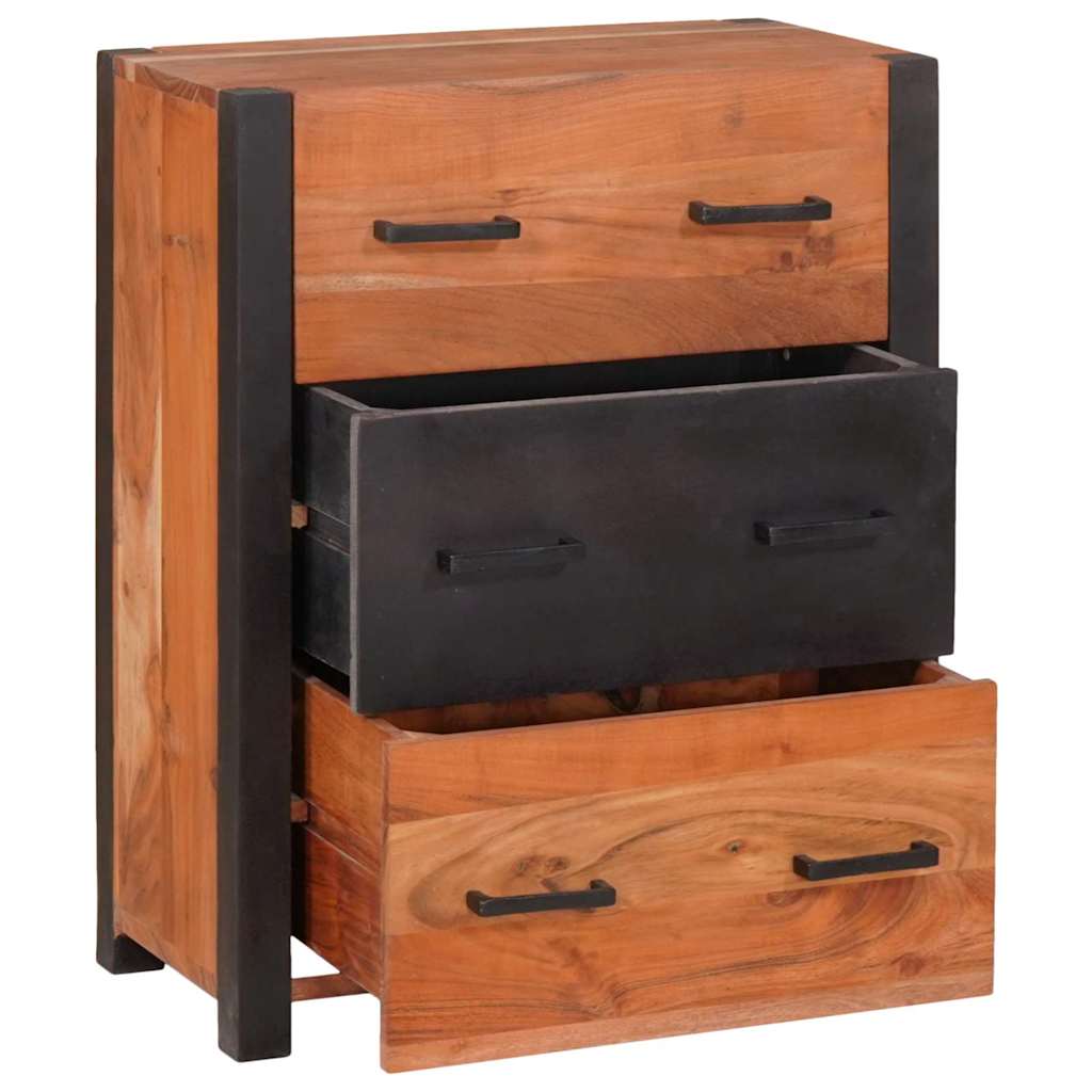 vidaXL Bufet 3 pcs Maro 110 x 30 x 75 cm Lemn masiv de acacia