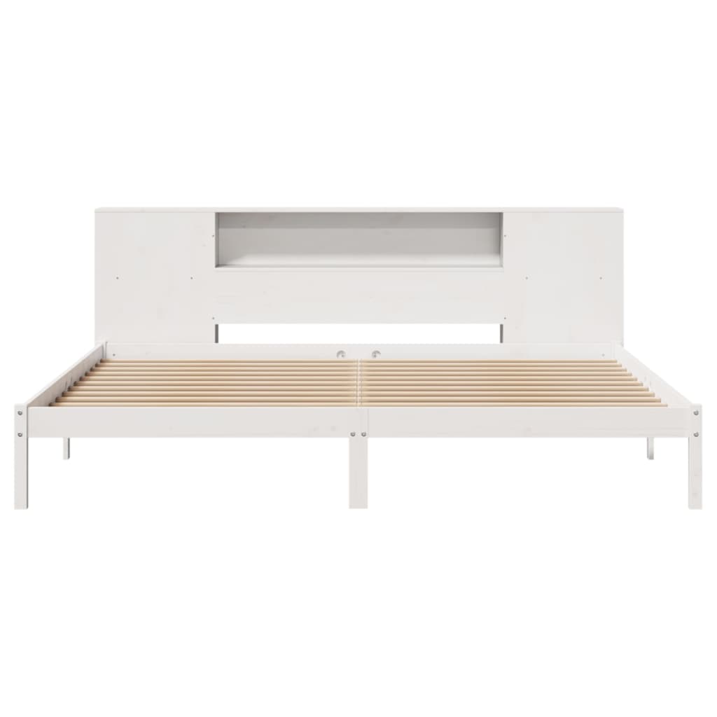 vidaXL Pat cu bibliotecă fără saltea, 180x200 cm, lemn masiv de pin