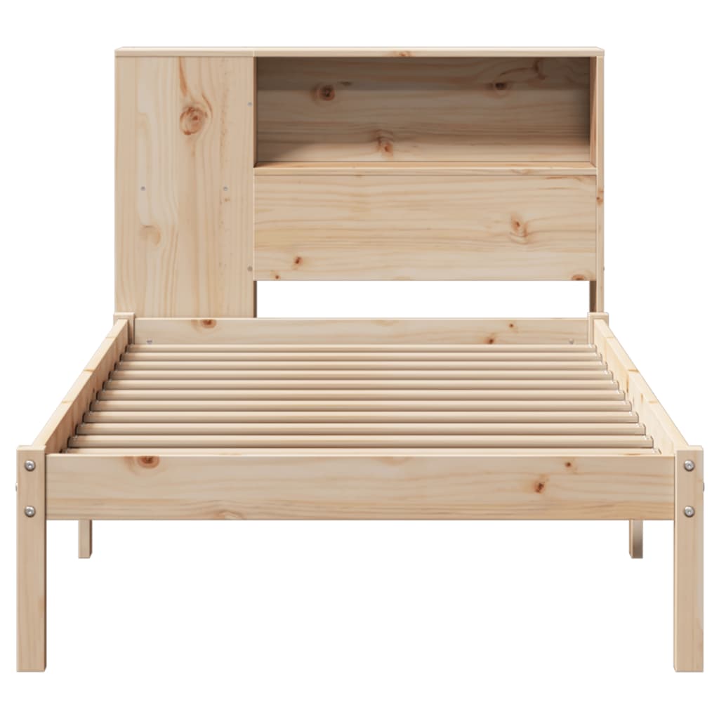 vidaXL Pat cu bibliotecă fără saltea, 90x190 cm, lemn masiv de pin vidaXL Pat cu bibliotecă fără saltea, 90x190 cm, lemn masiv de pin
