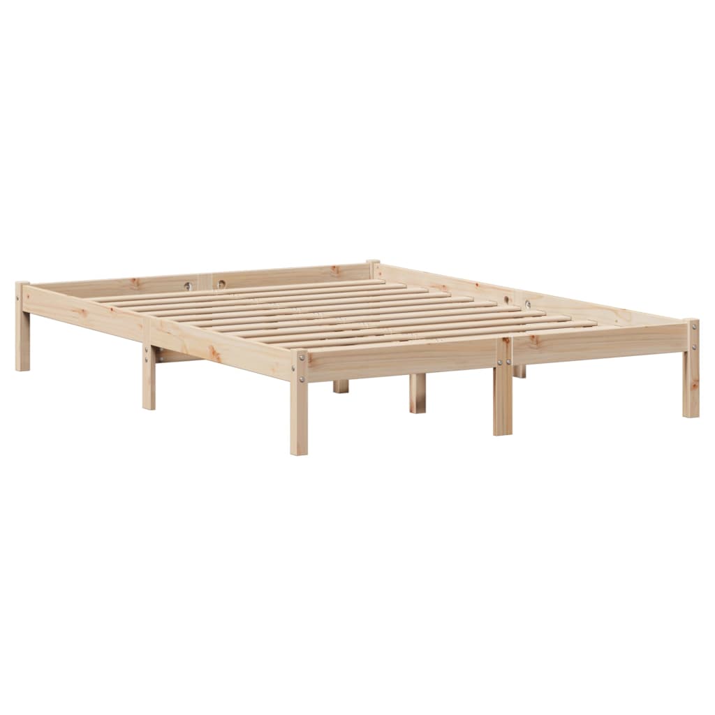 vidaXL Pat cu bibliotecă fără saltea, 160x200 cm, lemn masiv de pin