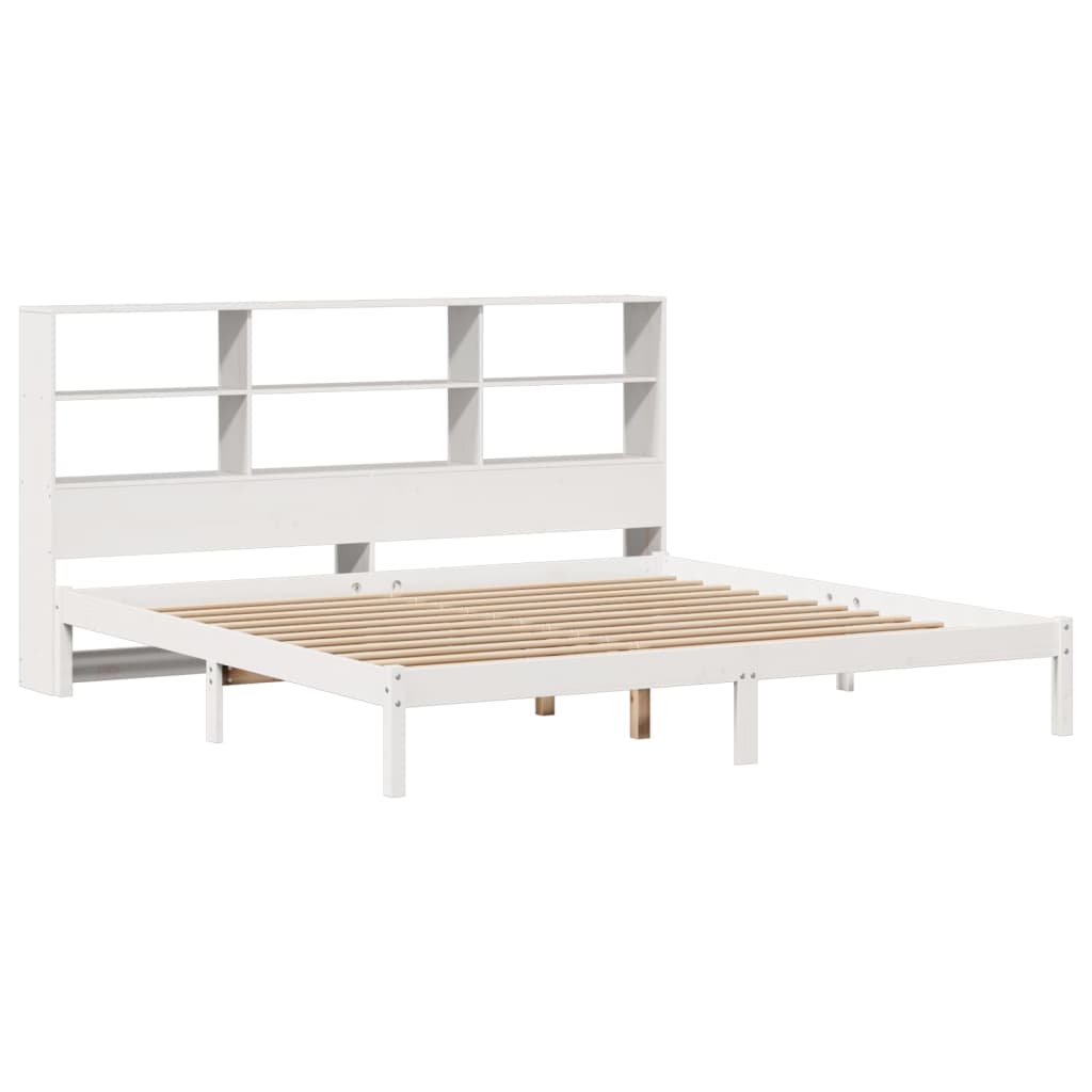 vidaXL Pat cu bibliotecă fără saltea, 180x200 cm, lemn masiv de pin