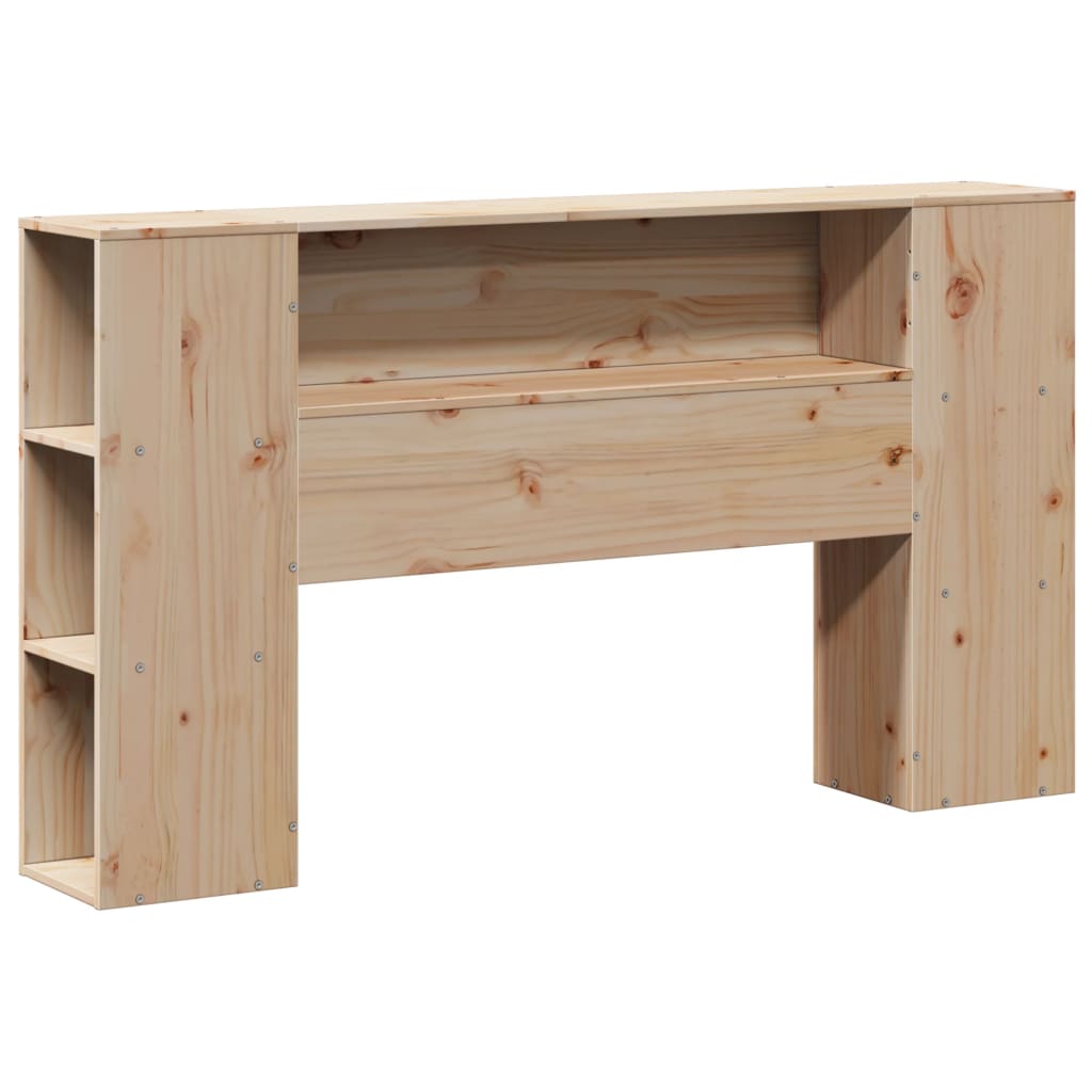 vidaXL Pat cu bibliotecă fără saltea, 150x200 cm, lemn masiv de pin