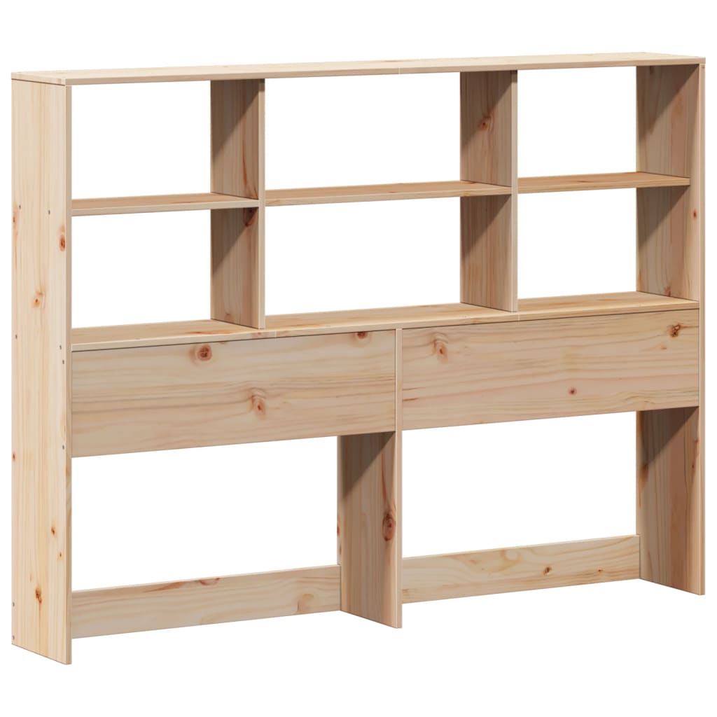 vidaXL Pat cu bibliotecă fără saltea, 150x200 cm, lemn masiv de pin