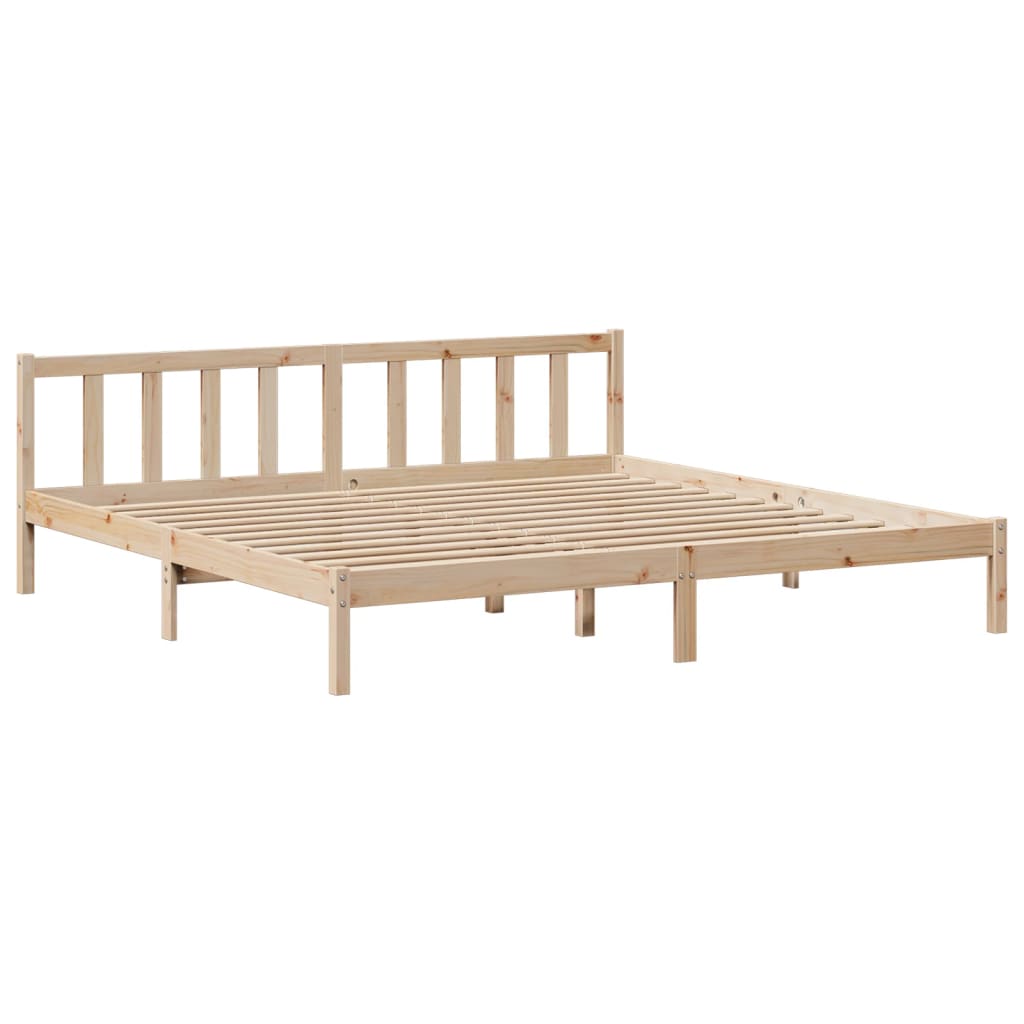 vidaXL Pat cu bibliotecă fără saltea, 180x200 cm, lemn masiv de pin