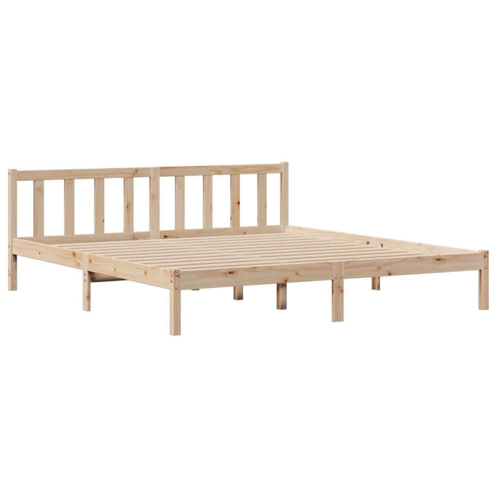 vidaXL Pat cu bibliotecă fără saltea, 180x200 cm, lemn masiv de pin