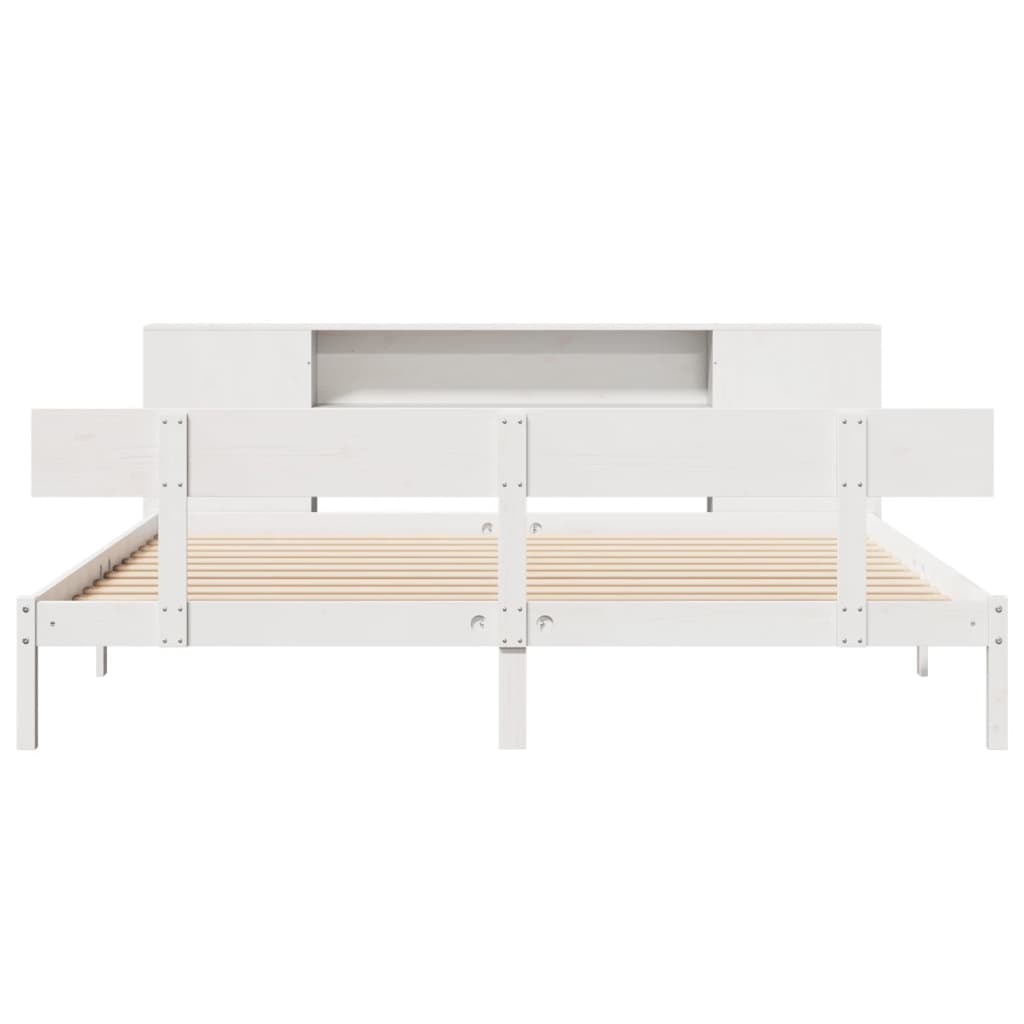 vidaXL Pat cu bibliotecă fără saltea, 180x200 cm, lemn masiv de pin