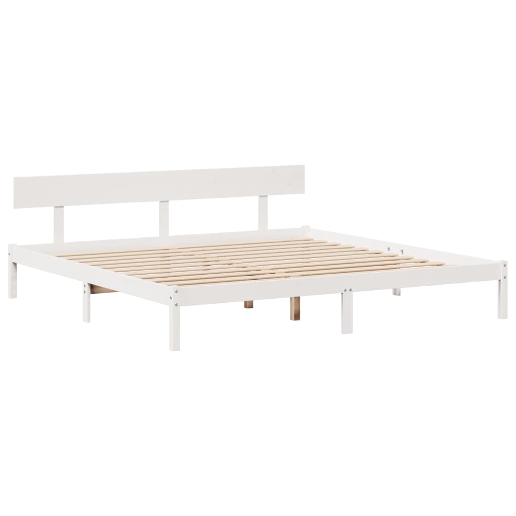 vidaXL Pat cu bibliotecă fără saltea, 180x200 cm, lemn masiv de pin