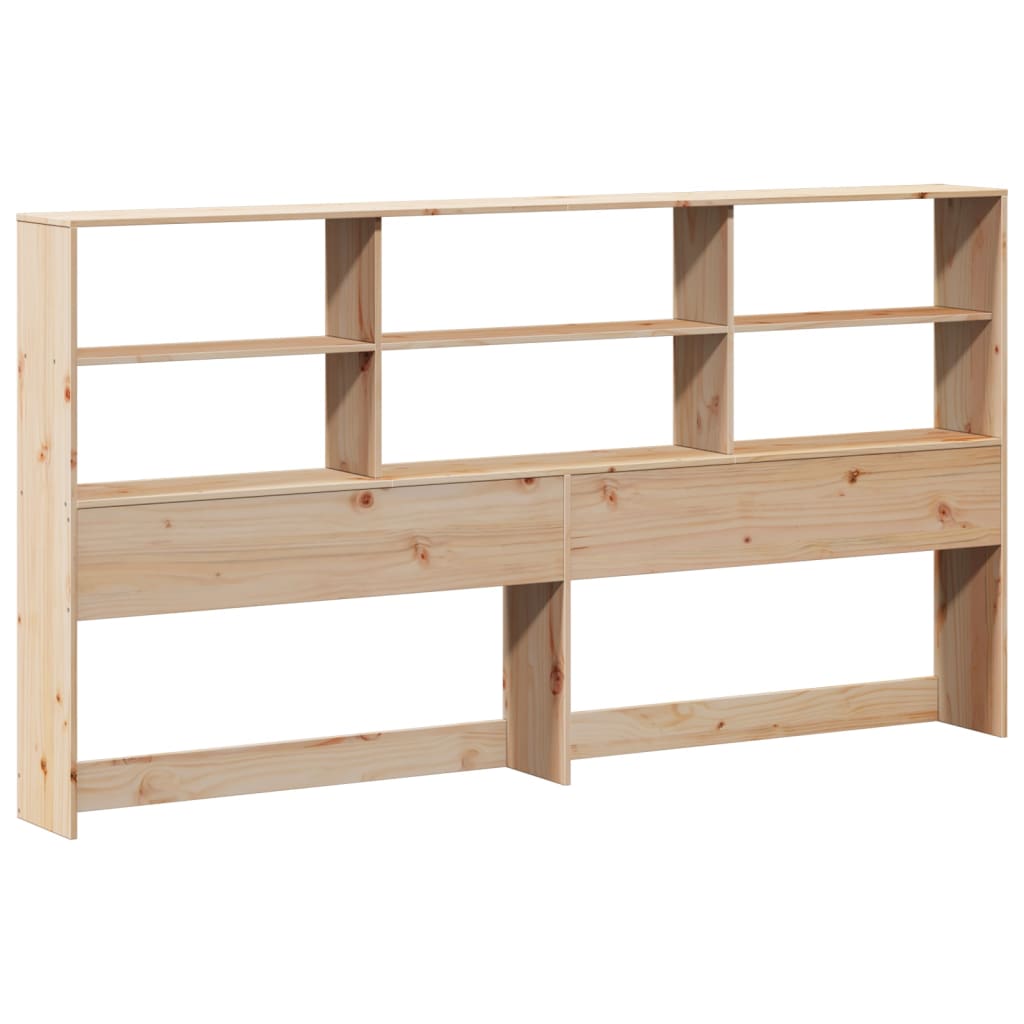 vidaXL Pat cu bibliotecă fără saltea, 180x200 cm, lemn masiv de pin