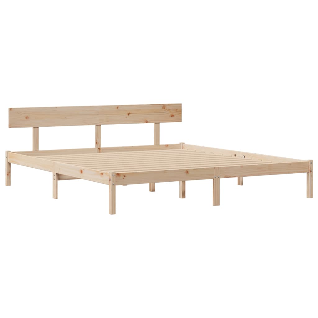 vidaXL Pat cu bibliotecă fără saltea, 180x200 cm, lemn masiv de pin