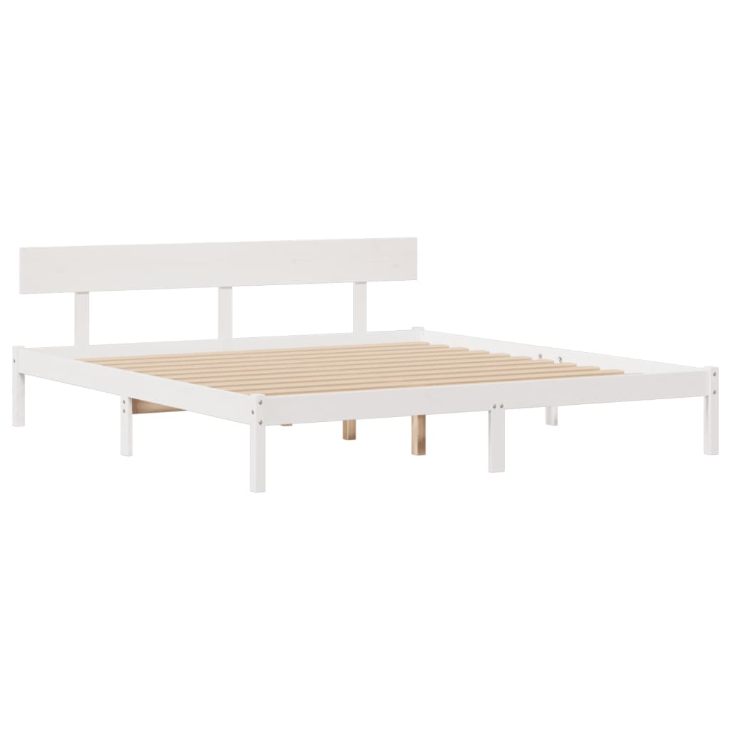 vidaXL Pat cu bibliotecă fără saltea, 180x200 cm, lemn masiv de pin